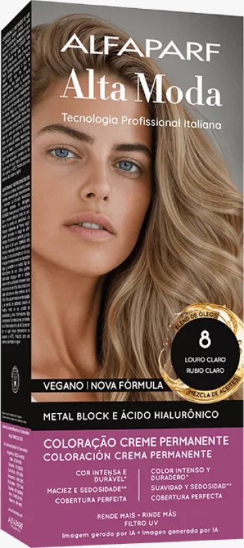 COLORAÇÃO ALFAPARF ALTA MODA 8 LOURO CLARO 150G