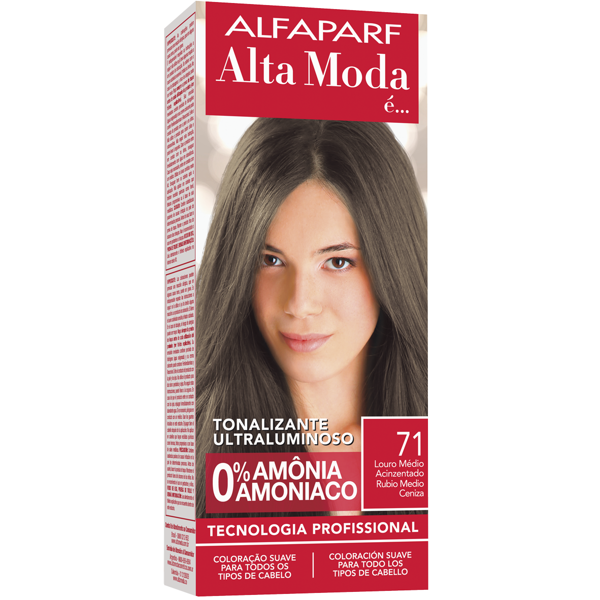 TONALIZANTE ALFAPARF ALTA MODA 7.1 LOURO MÉDIO ACINZENTADO 120G