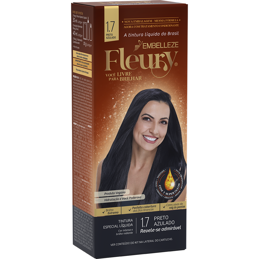 TINTURA FLEURY PRETO AZUL 1.7 EMBELLEZE