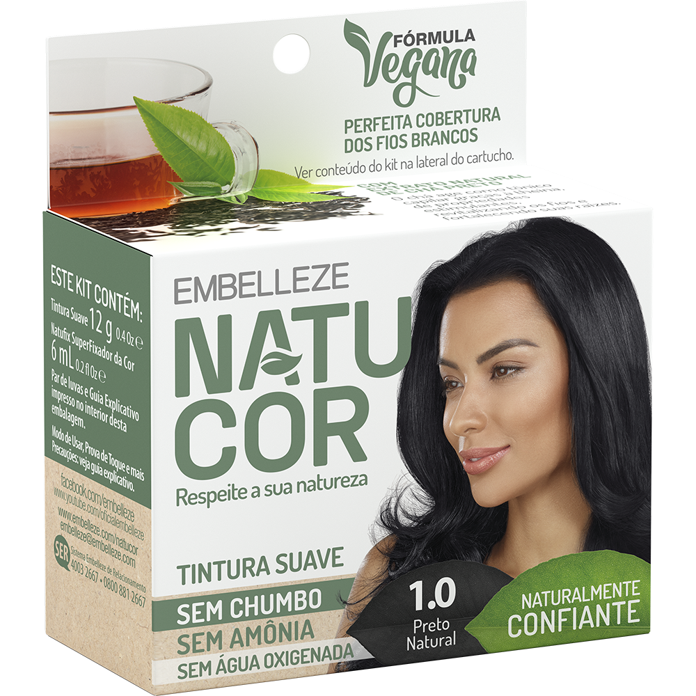 TINTURA NATUCOR PRETO NATURAL 1.0 EMBELLEZE