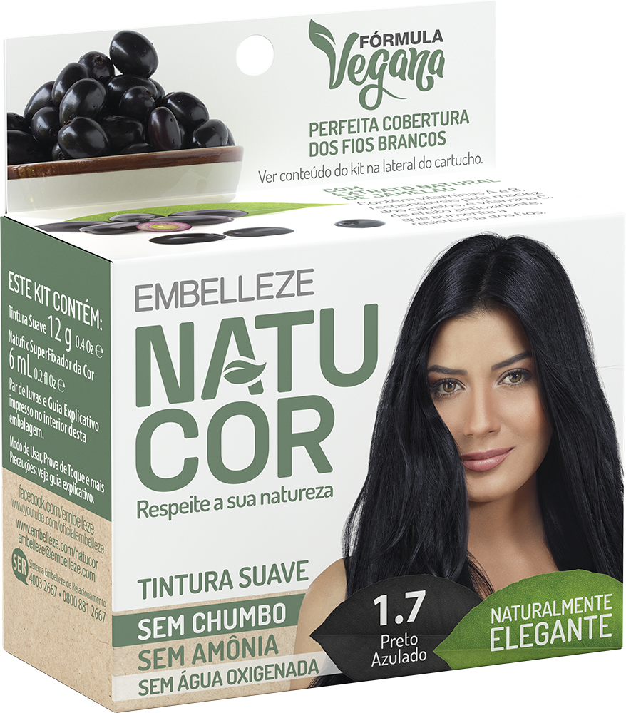 TINTURA NATUCOR PRETO AZULADO 1.7 EMBELLEZE