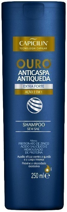 Shampoo Capicilin Ouro 2 em 1 Anticaspa e Antiqueda 250ml