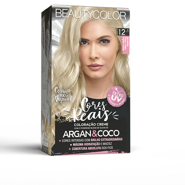 Coloração Beauty Color 12.1 Louro Muito Claro Cinza Especial