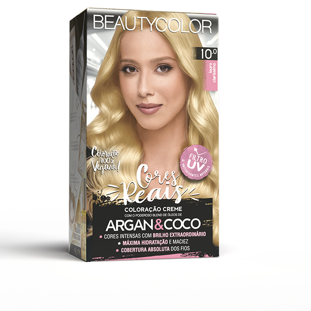 COLORAÇAO CREME PERMANANTE KIT BEAUTYCOLORAÇAOOR 10.0 LOURO CLARISSIMO