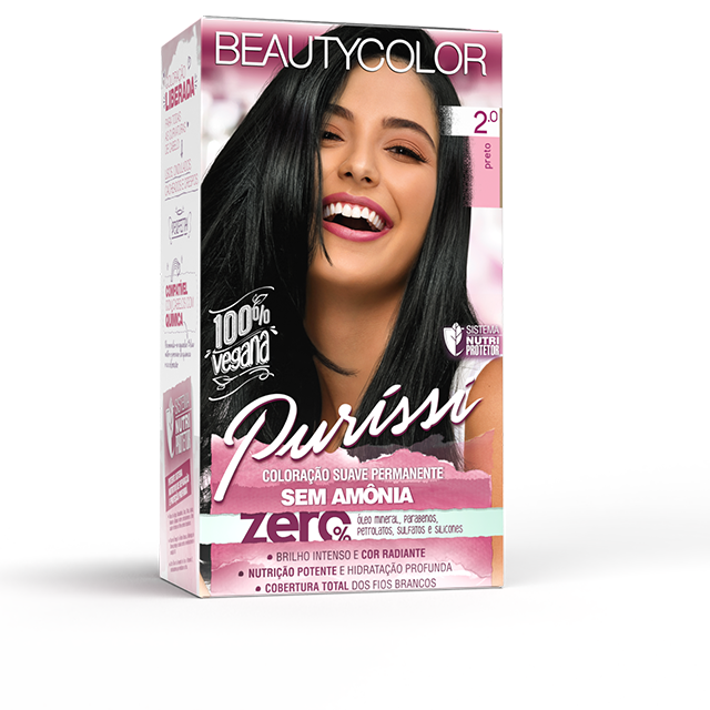 Coloração Beauty Color Puríssi sem Amonia 2.0 Preto