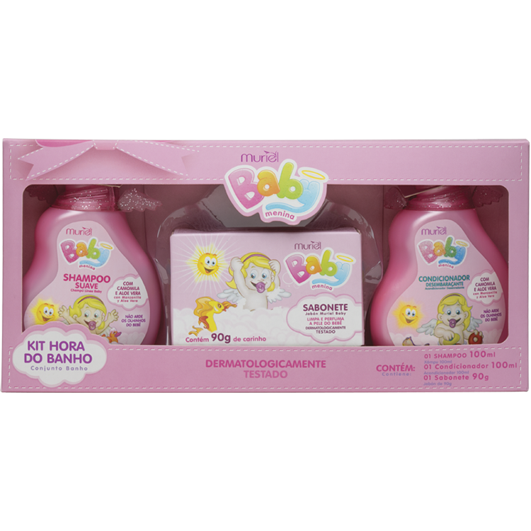 KIT HORA DO BANHO BABY MURIEL ROSA